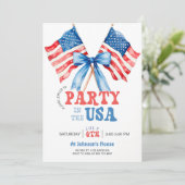 Patriottische USA-feestuitnodiging, Bewerkbare Fee Kaart (Staand voorkant)