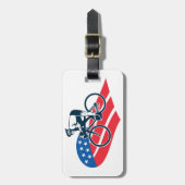 Patriottische USA Fietsen Amerikaanse vlag fietser Bagagelabel (Voorkant verticaal)