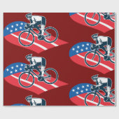 Patriottische USA Fietsen Amerikaanse vlag fietser Cadeaupapier (Vlak)