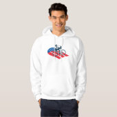 Patriottische USA Fietsen Amerikaanse vlag fietser Hoodie (Voorkant volledig)