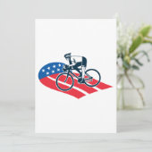 Patriottische USA Fietsen Amerikaanse vlag fietser Kaart (Staand voorkant)