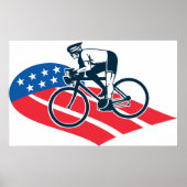 Patriottische USA Fietsen Amerikaanse vlag fietser Poster (Voorkant)
