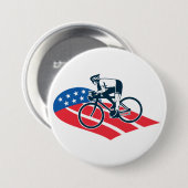 Patriottische USA Fietsen Amerikaanse vlag fietser Ronde Button 7,6 Cm (Voorkant /achterkant)