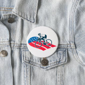 Patriottische USA Fietsen Amerikaanse vlag fietser Ronde Button 7,6 Cm