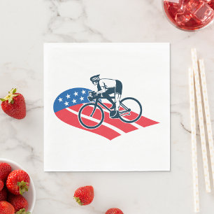Patriottische USA Fietsen Amerikaanse vlag fietser Servet
