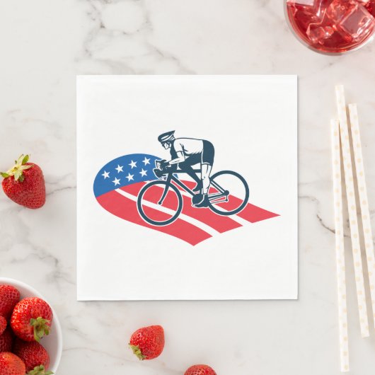 Patriottische USA Fietsen Amerikaanse vlag fietser Servet (Insitu)