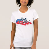 Patriottische USA Fietsen Amerikaanse vlag fietser T-shirt (Voorkant)