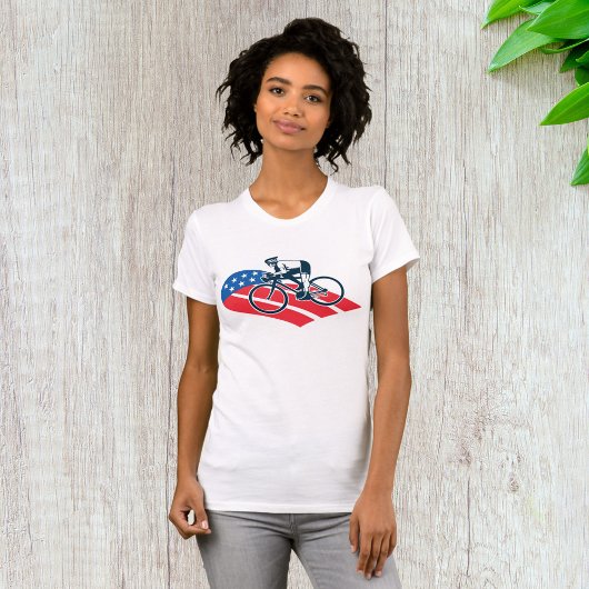 Patriottische USA Fietsen Amerikaanse vlag fietser T-shirt