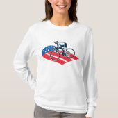 Patriottische USA Fietsen Amerikaanse vlag fietser T-shirt (Voorkant)