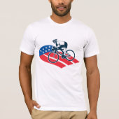 Patriottische USA Fietsen Amerikaanse vlag fietser T-shirt (Voorkant)