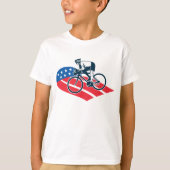 Patriottische USA Fietsen Amerikaanse vlag fietser T-shirt (Voorkant)