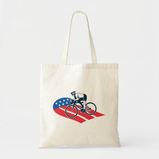 Patriottische USA Fietsen Amerikaanse vlag fietser Tote Bag (Voorkant)