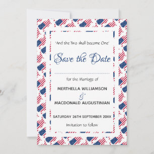 Patriottische USA FLAG Gepersonaliseerd Amerikaans Save The Date