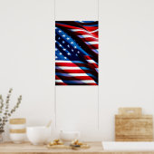 Patriottische USA Flag Poster Print (Keuken)