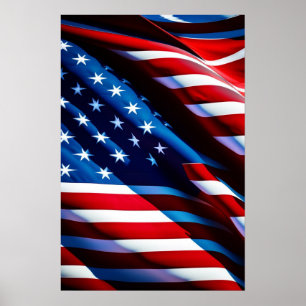 Patriottische USA Flag Poster Print