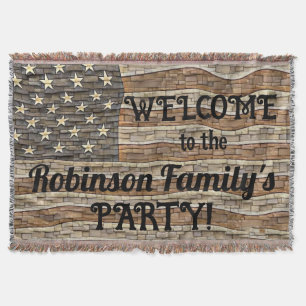 Patriottische USA Flag Stone Wall Kalligrafie Deken