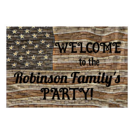  Patriottische USA Flag Stone Wall Kalligrafie Perfect Poster