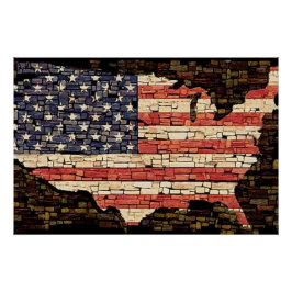  Patriottische USA Flag Tiled Stars en Stripes Perfect Poster