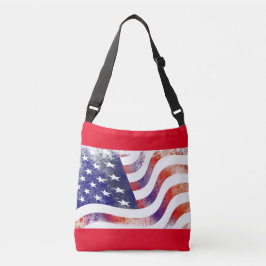 Patriottische USA Flag verstelbare riem Canvas tas