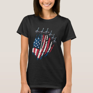 Patriottische USA Gevechtsvliegtuigen Amerikaanse  T-shirt
