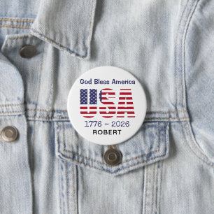Patriottische USA God Bless America 3-in Ronde Kno Button 7,6 Cm