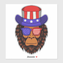 Patriottische USA-hoed dragende Bigfoot voor 4 jul