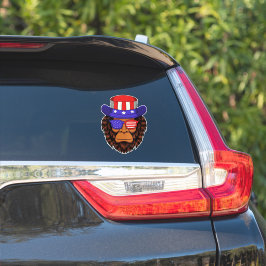 Patriottische USA-hoed dragende Bigfoot voor 4 jul Sticker