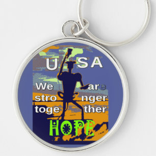 Patriottische USA Hoop Grafisch ontwerp Sleutelhanger