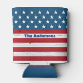 Patriottische USA juli 4e rustieke hout Amerikaans Blikjeskoeler (Achterkant)