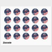 Patriottische USA Kaart 4 van juli Ronde Sticker (Vel)