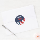 Patriottische USA Kaart 4 van juli Ronde Sticker (Envelop)