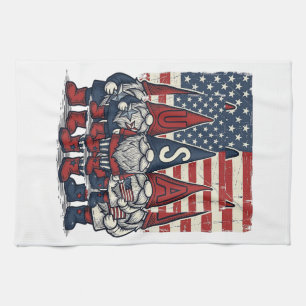 Patriottische USA-kabouter trio vintage vectorontw Theedoek