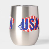 Patriottische USA Monogram Lippen Thermische Wijn  (Achterkant)