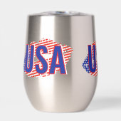 Patriottische USA Monogram Lippen Thermische Wijn  (Voorkant)