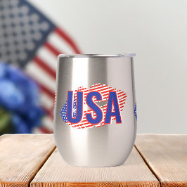 Patriottische USA Monogram Lippen Thermische Wijn 