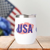 Patriottische USA Monogram Lippen Thermische Wijn