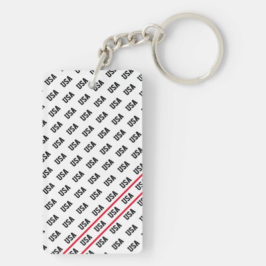 Patriottische USA Patroon Olympisch Team Sport Leu Sleutelhanger (achterkant)