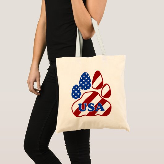 Patriottische USA Paw Canvas tas (Voorkant (product))