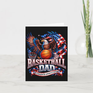 Patriottische USA Retro Basketbal Vader Kaart