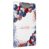 Patriottische usa rode witte ballonnen confetti klembord (Rechts)