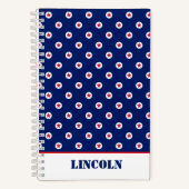 Patriottische USA Rood Wit Blauw Sterren NAAM Amer Notitieboek (Voorkant)