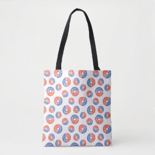 Patriottische USA Stars, Stripes en Bow Stropdasse Tote Bag