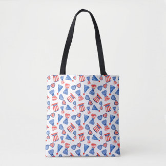 Patriottische USA Stars, Stripes en Bow Stropdasse Tote Bag