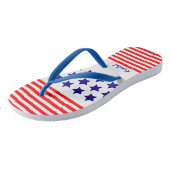 Patriottische USA Sterren en Strepen met Naam Teenslippers (Schuin)