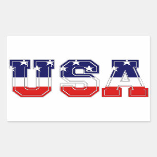 Patriottische USA-sterren en strepen Rechthoekige Sticker
