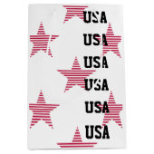 Patriottische USA Sterren Rood Wit Blauw Olympisch Medium Cadeauzakje (Voorkant)