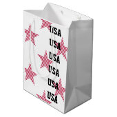 Patriottische USA Sterren Rood Wit Blauw Olympisch Medium Cadeauzakje (Achterkant Gekanteld)
