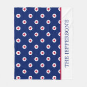 Patriottische USA Sterren Strepen NAAM Rood Wit Bl Fleece Deken (Voorkant)