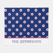 Patriottische USA Sterren Strepen NAAM Rood Wit Bl Fleece Deken (Voorkant (Horizontaal))