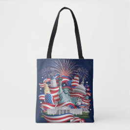 Patriottische USA-tas – Tweezijdige Amerikaanse vl Tote Bag